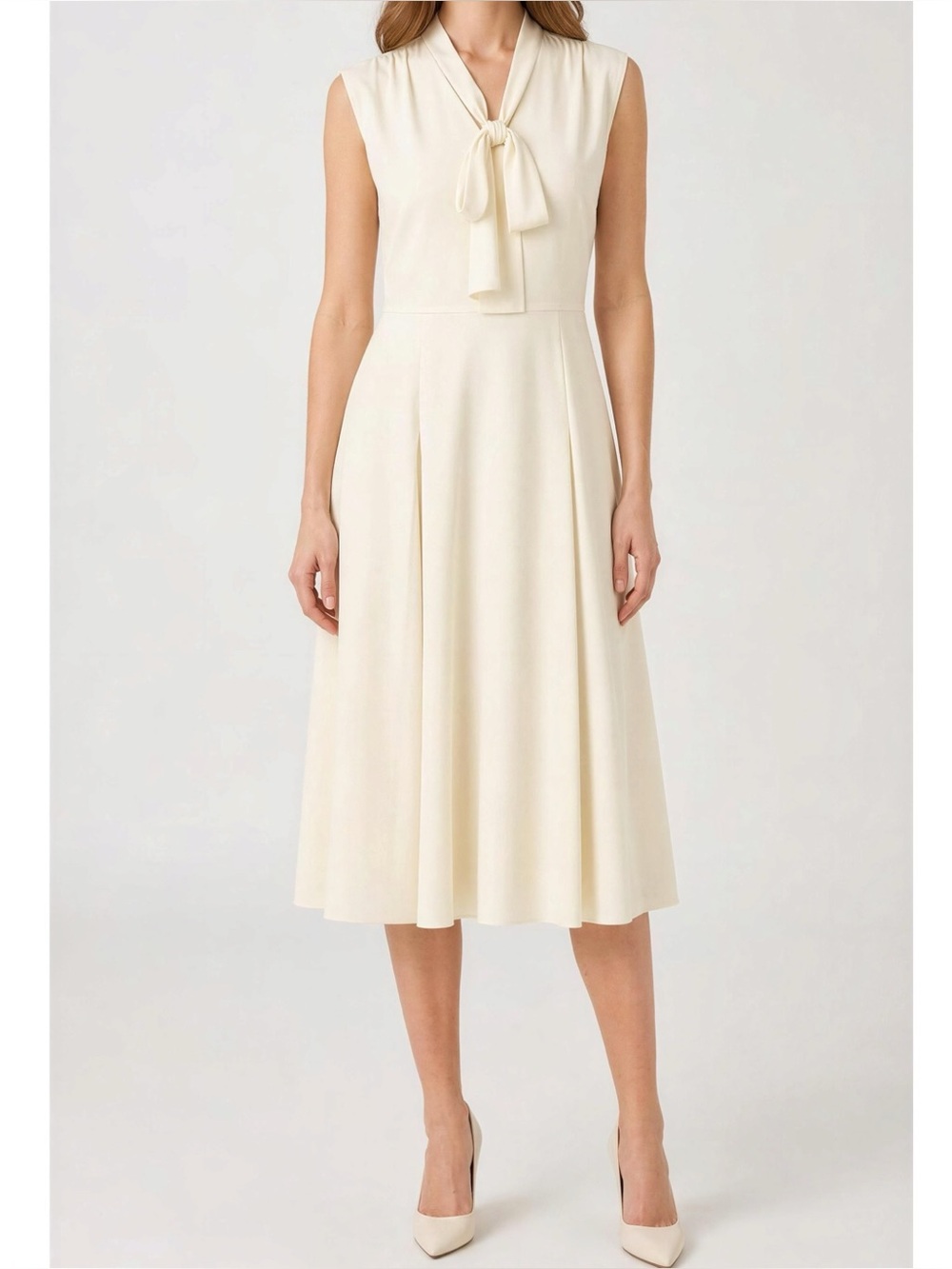 LILYSILK Saudade Mulberry Silk Dress, Lily White, 10 (US)